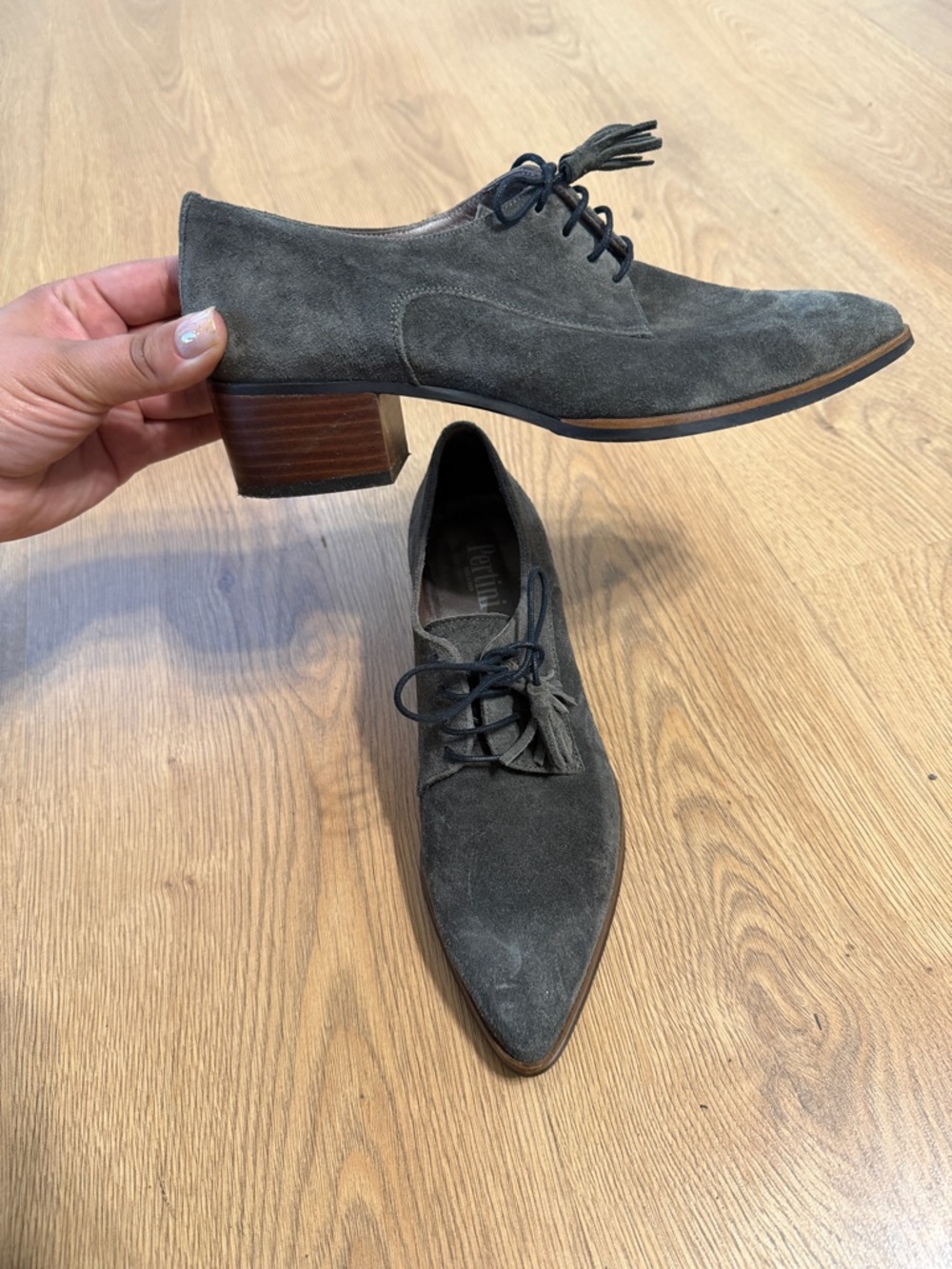 Pertini Suede Lace-Up Heeled Shoes